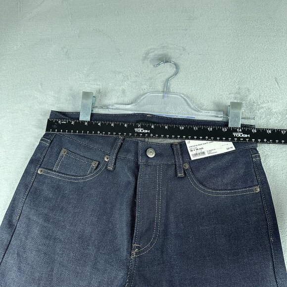 Uniqlo Straight Leg Jeans Stretch Selvedge Slim Fit Womens Size 30X34 Blue - Picture 8 of 13